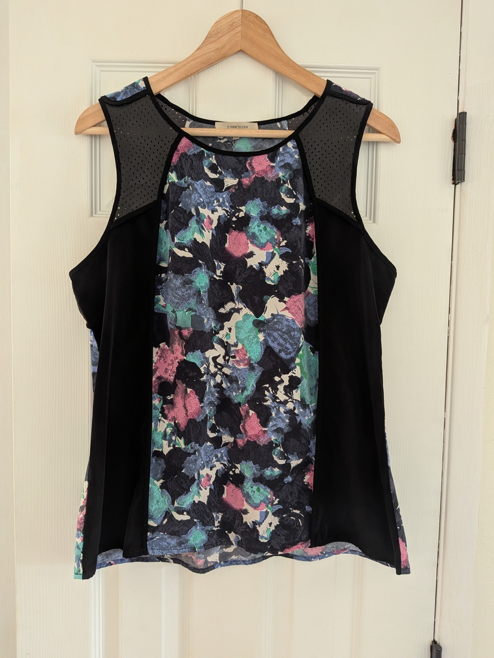 41 Hawthorne Women's Blue/Green/Pink Multicolor Sleeveless Tank Top Size Large